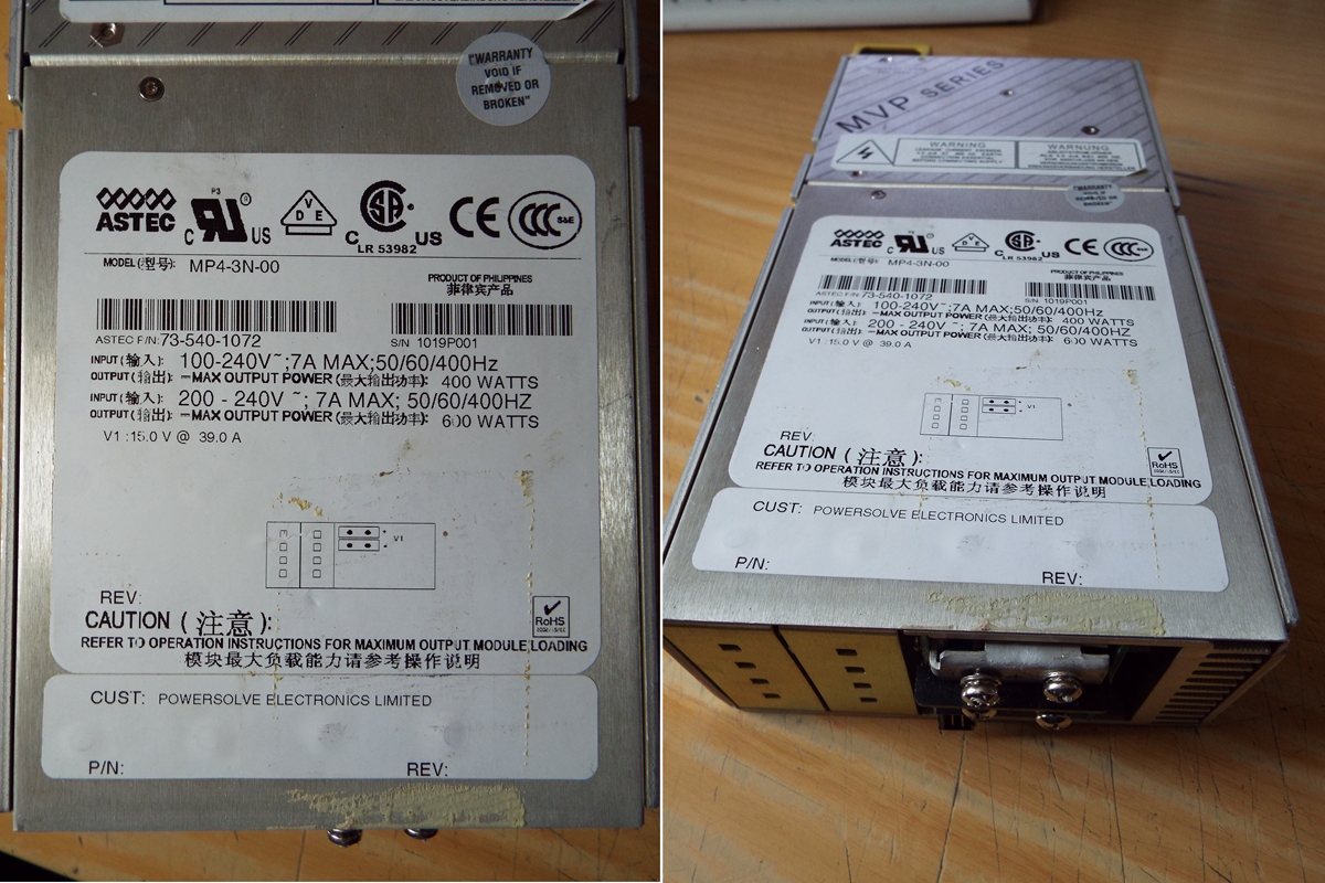 MP4-3N-00 15v 39amp power supply (set okay at 13.8v)